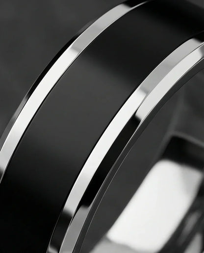 The Onyx Meridian: Two-Tone High-Gloss Band