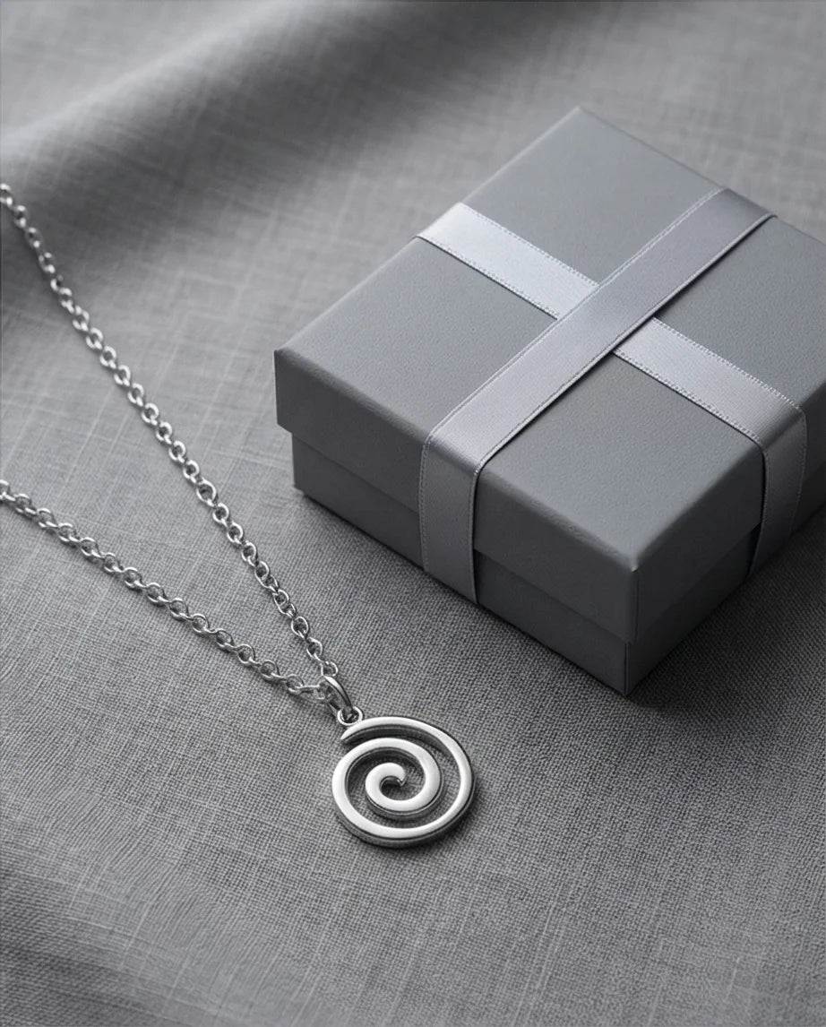 The Silver Vortex: Minimalist Spiral Pendant