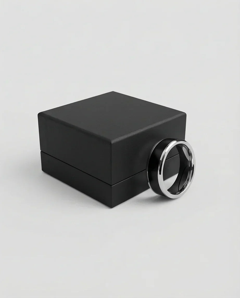 The Onyx Meridian: Two-Tone High-Gloss Band