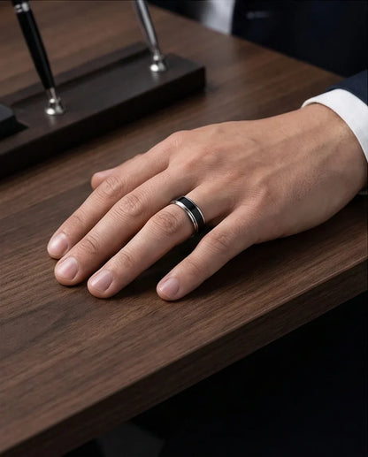 The Onyx Meridian: Two-Tone High-Gloss Band