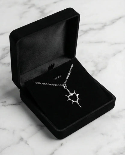 The Thorned Aura: Spiky Heart Statement Necklace