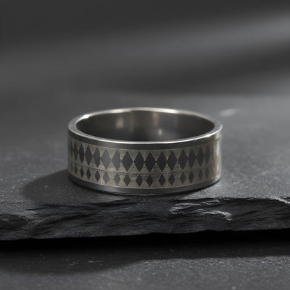 Diamond Pattern Steel Ring 6cm