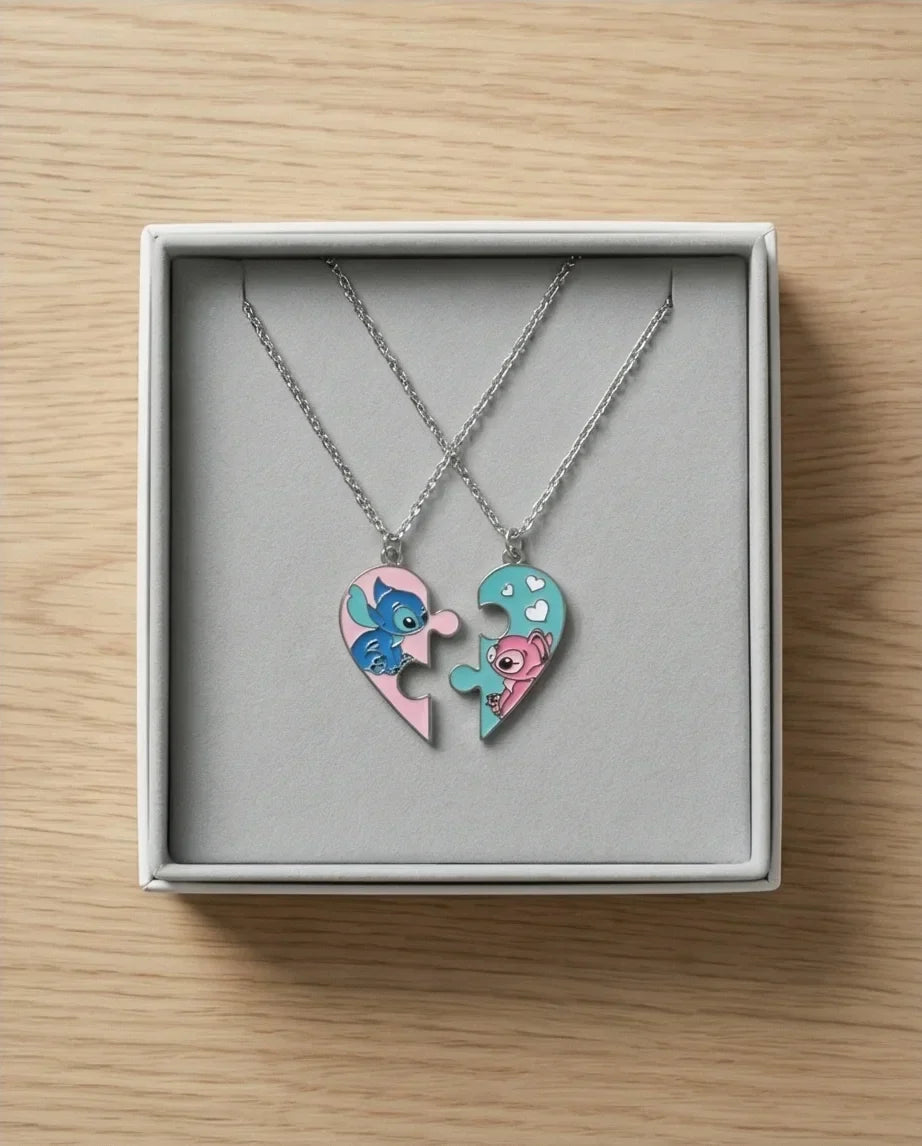 Stitch & Angel’s Connection: 2-Piece Puzzle Heart Duo