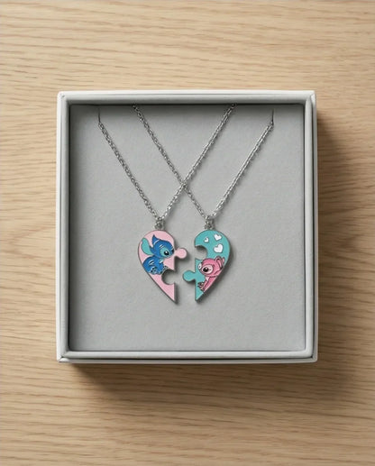 Stitch & Angel’s Connection: 2-Piece Puzzle Heart Duo