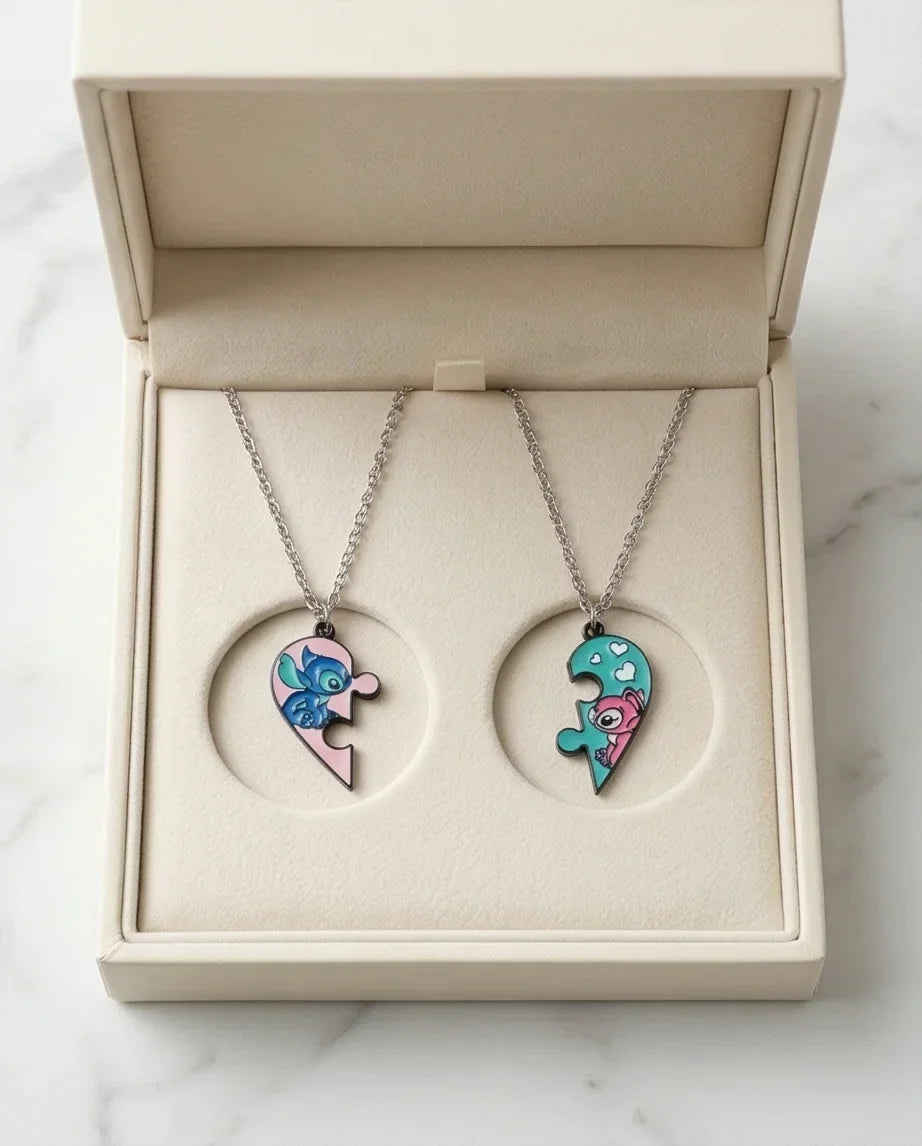 Stitch & Angel’s Connection: 2-Piece Puzzle Heart Duo