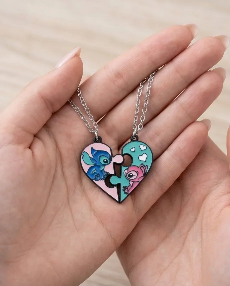Stitch & Angel’s Connection: 2-Piece Puzzle Heart Duo