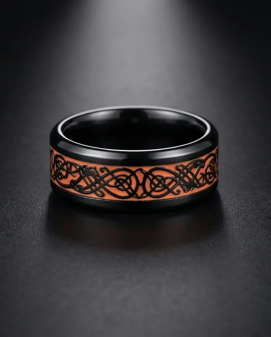 Legacy Weaver: Rose Gold & Black Celtic Knot Band