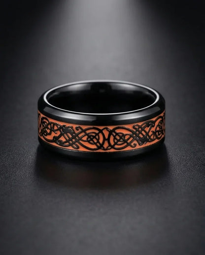 Legacy Weaver: Rose Gold & Black Celtic Knot Band