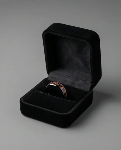 Legacy Weaver: Rose Gold & Black Celtic Knot Band
