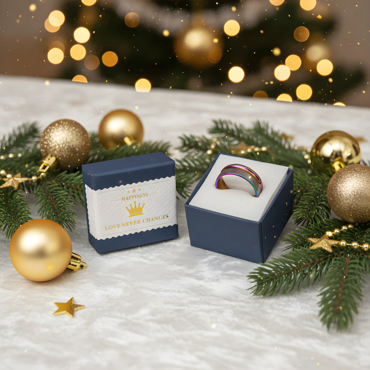Titanium Rainbow Inlay Ring 6.2cm