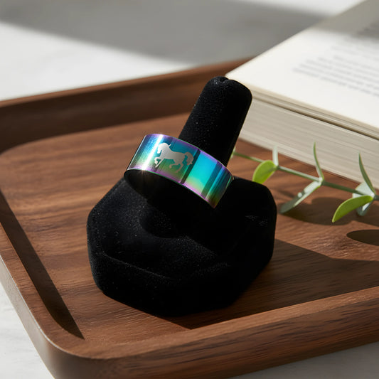 Rainbow Horse Titanium Ring 5,3cm