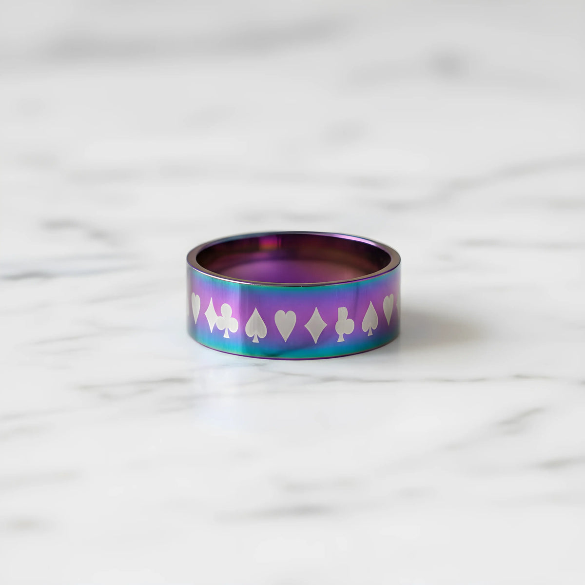 Rainbow Playing Cards Ring 5.9cm