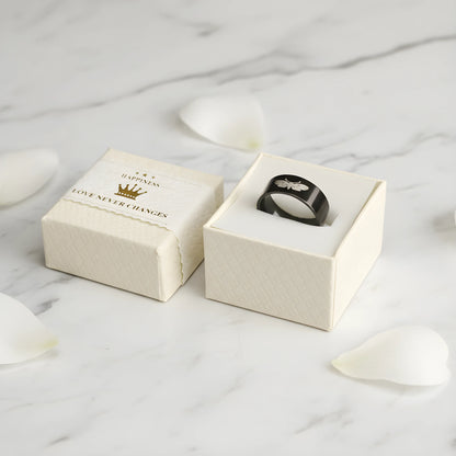 Black Butterfly Engraved Ring 5.6cm