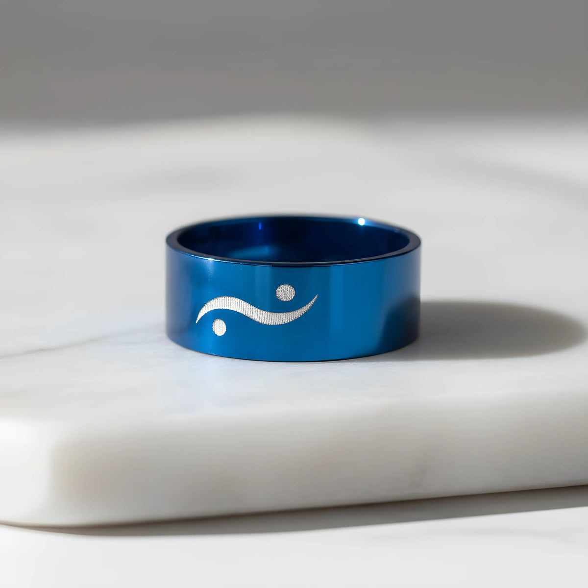 Blue Minimal Symbol Ring 5,3cm