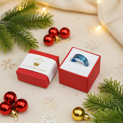 Blue Patterned Statement Ring 5.7cm