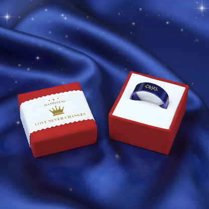 Blue Star Titanium Ring 6.6cm