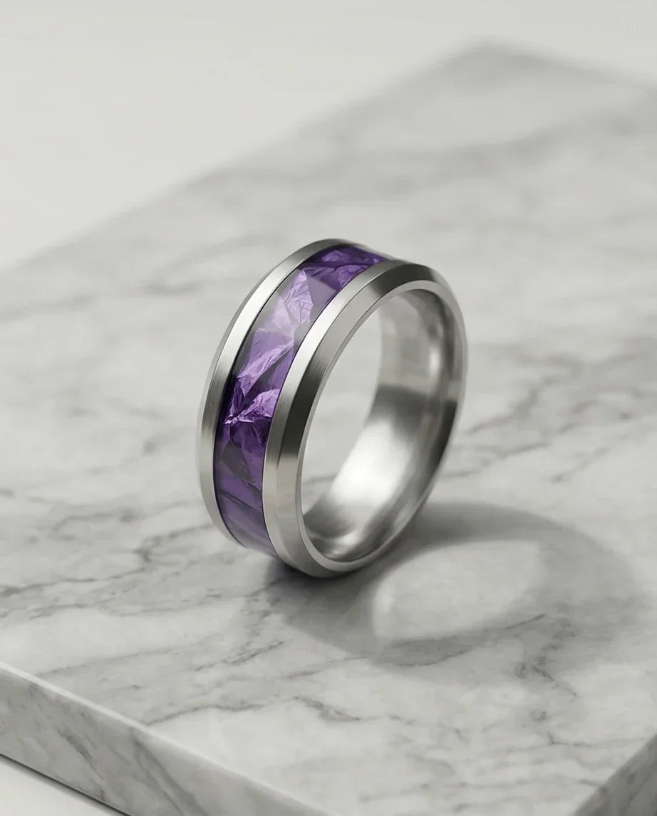 Prism Core: High-Contrast Purple Geometric Ring