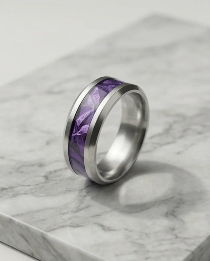 Prism Core: High-Contrast Purple Geometric Ring