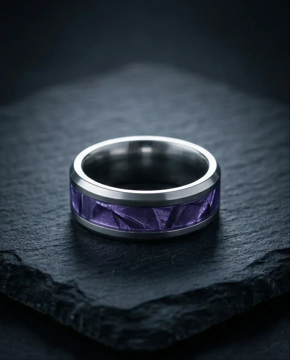 Prism Core: High-Contrast Purple Geometric Ring