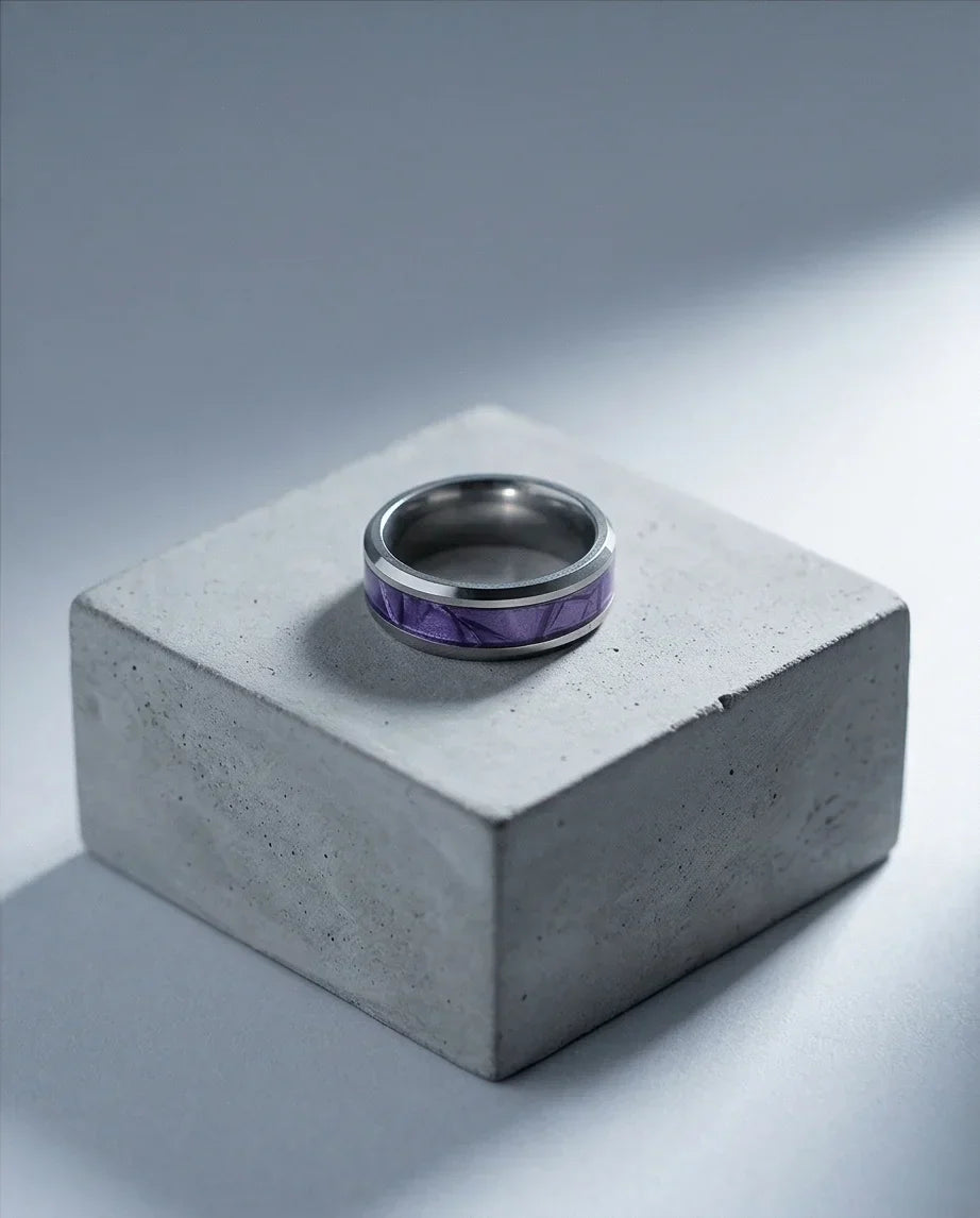 Prism Core: High-Contrast Purple Geometric Ring