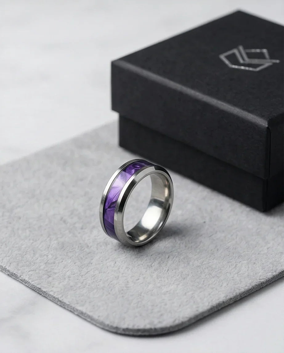 Prism Core: High-Contrast Purple Geometric Ring