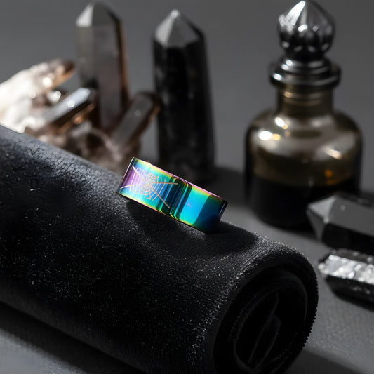 Aurora Spider Web Titanium Ring 5.3cm