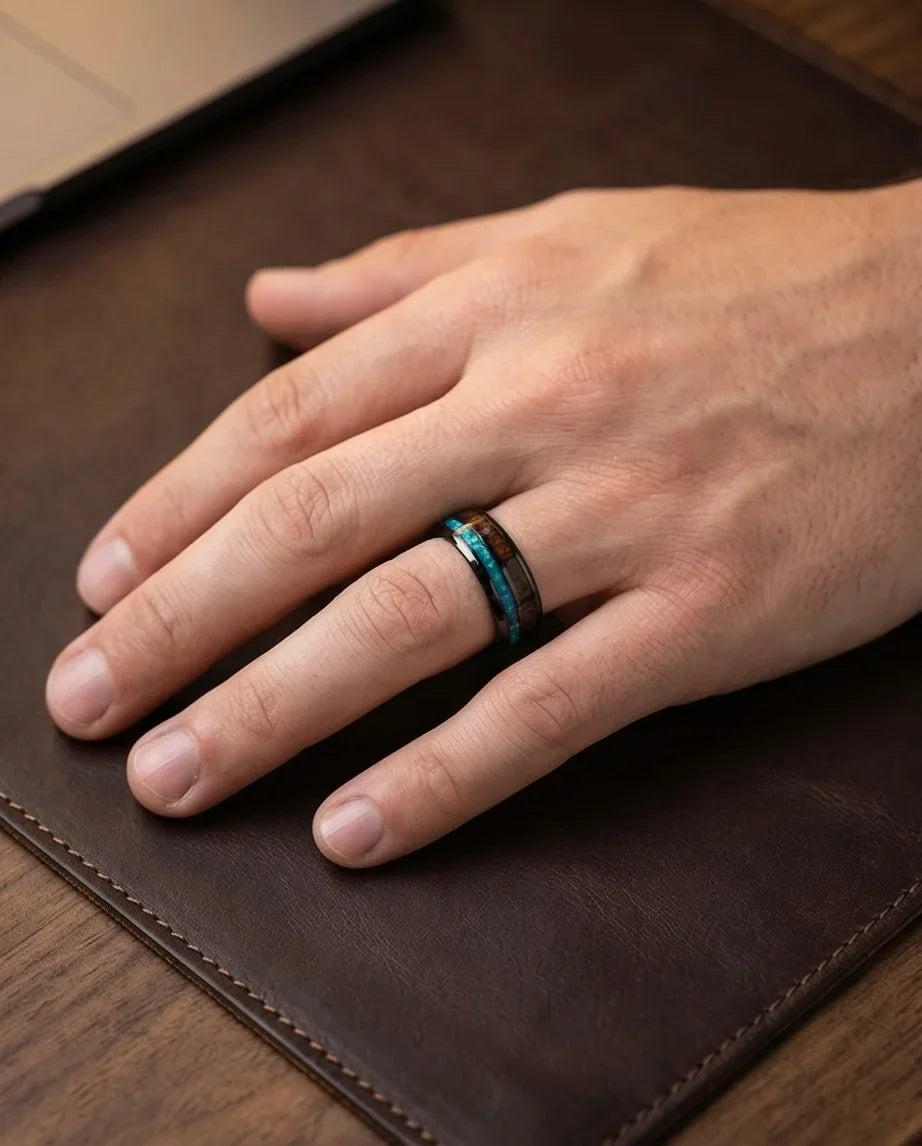 The Elemental Opal & Wood Band