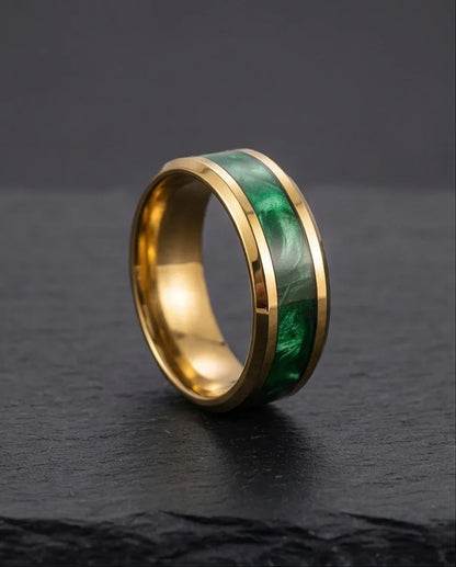 The Golden Emerald Swirl Band