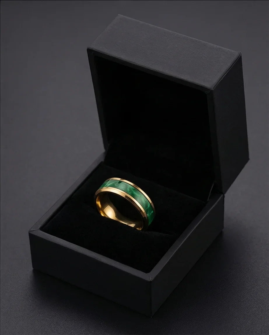 The Golden Emerald Swirl Band