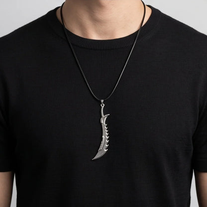 Serrated Scimitar Blade Pendant