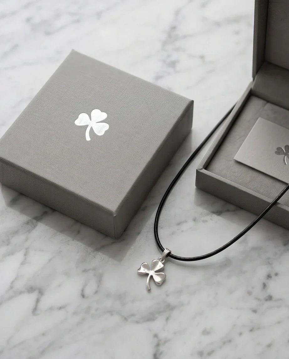 Silver Three-Leaf Shamrock Pendant Necklace