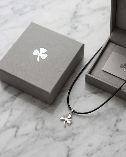 Silver Three-Leaf Shamrock Pendant Necklace