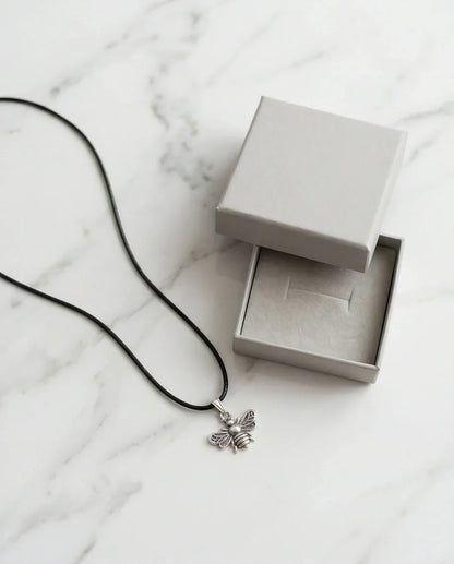 Silver Dainty Honeybee Pendant Necklace