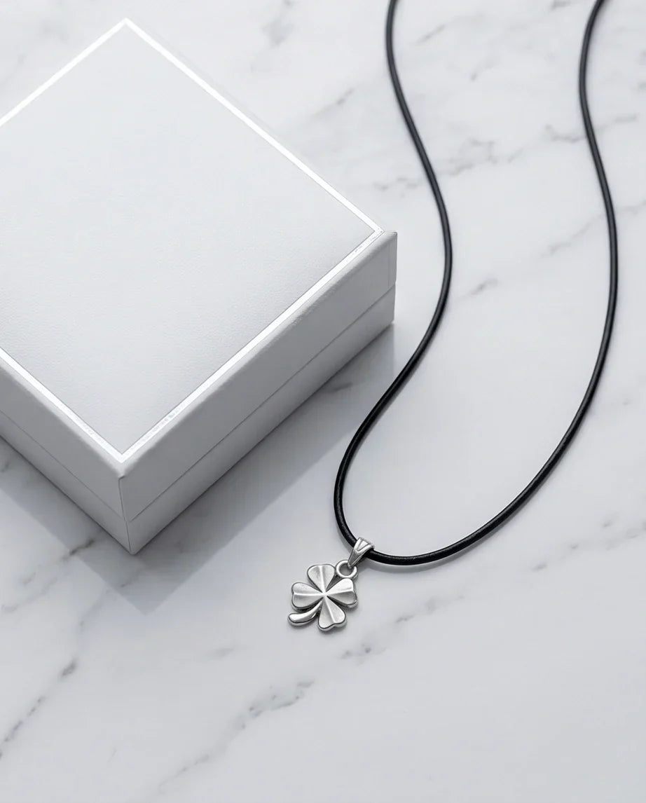 Silver Four-Leaf Clover Luck Necklace