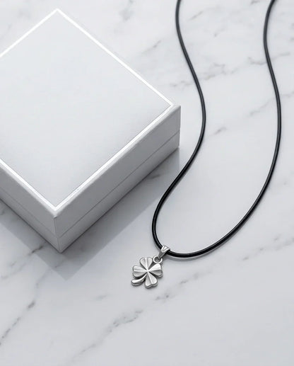 Silver Four-Leaf Clover Luck Necklace