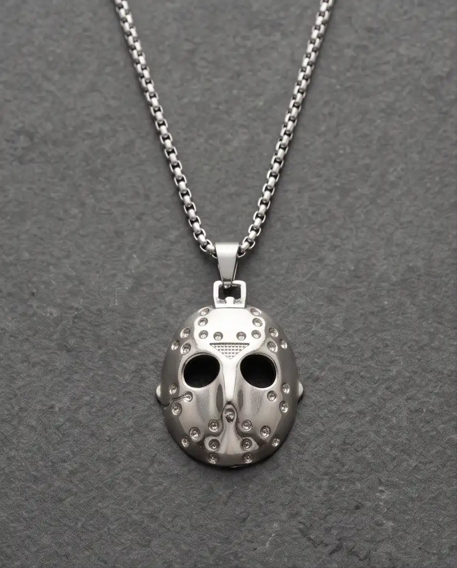 Jason Voorhees Hockey Mask Pendant Box Chain