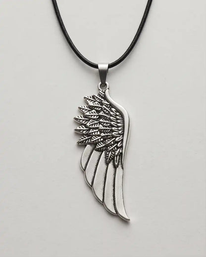 Antiqued Angel Wing Pendant Box Chain