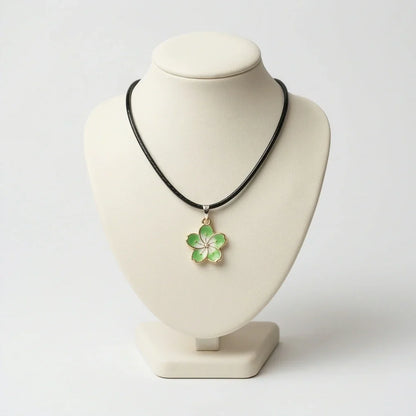 Gold and Light Green Blossom Necklace