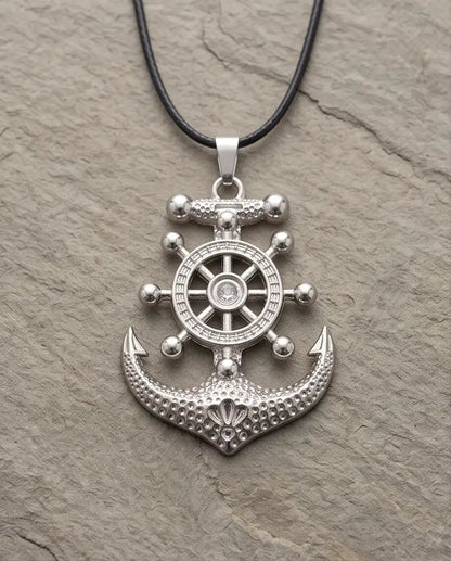 Nautical Ship Wheel Anchor Pendant Box Chain
