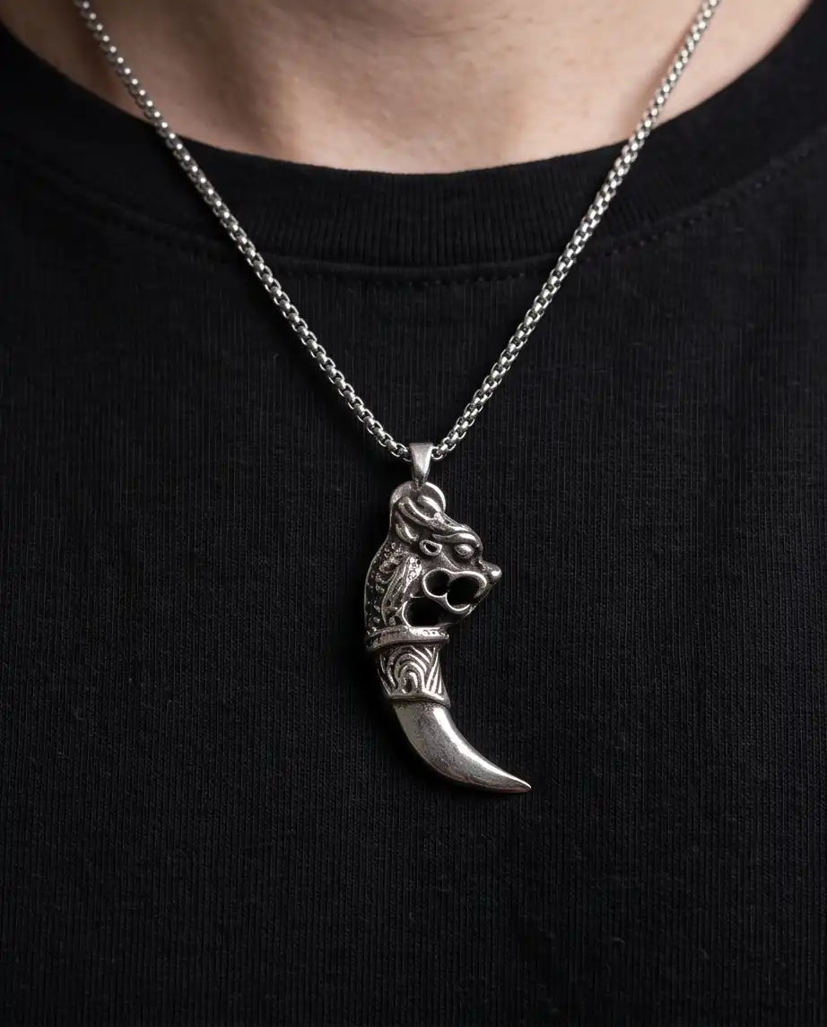 Mythical Dragon Tooth Pendant Box Chain