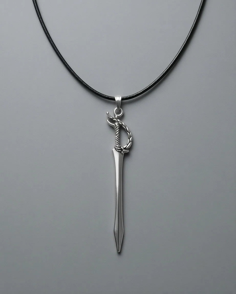 Silver Saber Pendant Necklace