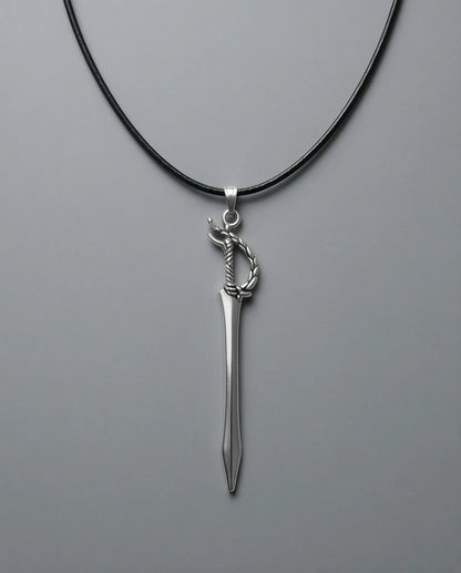 Silver Saber Pendant Necklace