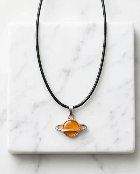 Cosmic Saturn Planet Pendant