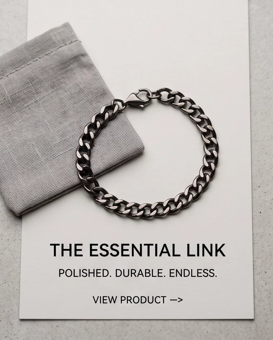 Gunmetal Black Curb Chain Bracelet