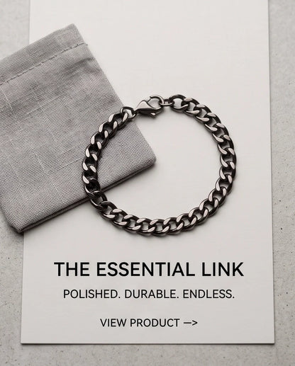 Gunmetal Black Curb Chain Bracelet