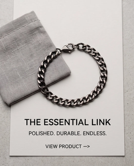 Gunmetal Black Curb Chain Bracelet