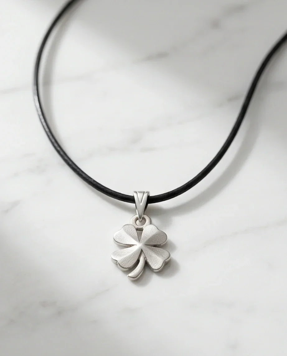 Silver Four-Leaf Clover Luck Necklace