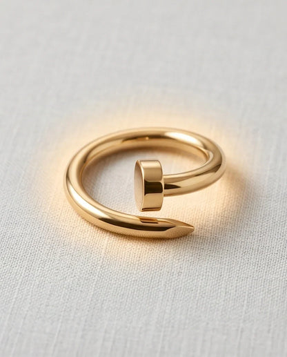 Golden Minimalist Nail Wrap Ring