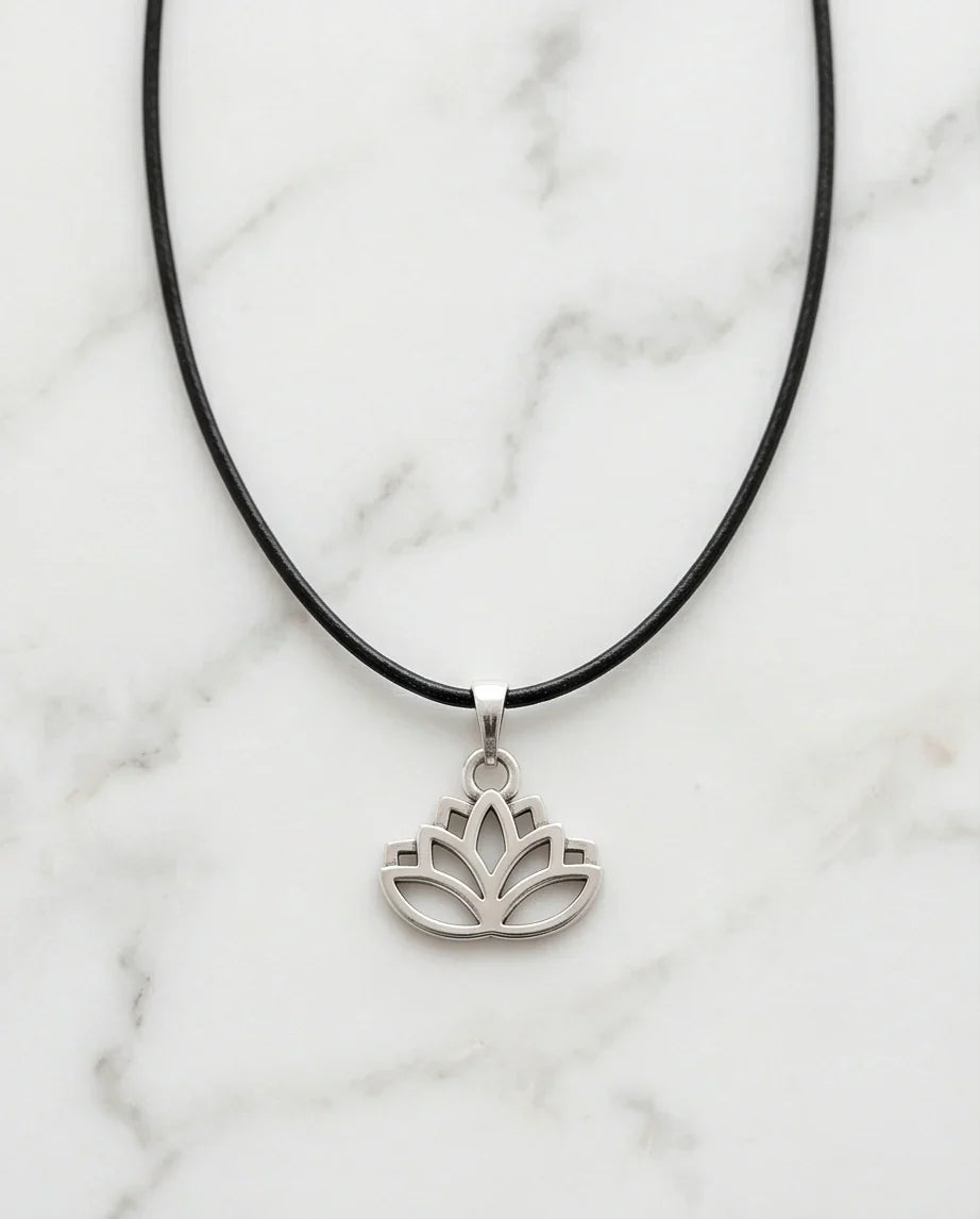 The Pure Spirit: Half-Bloom Minimalist Lotus Pendant Necklace