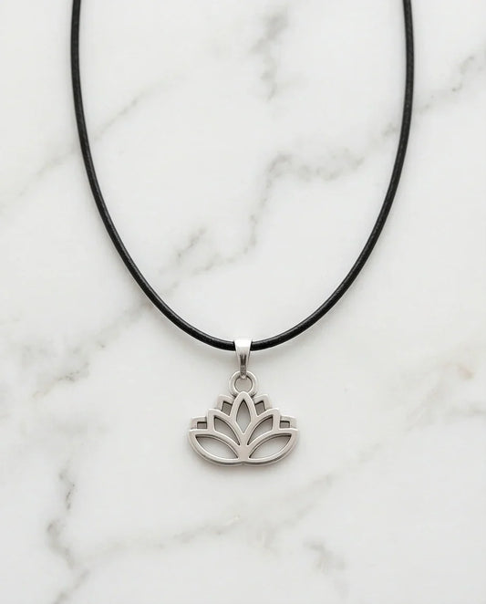 The Pure Spirit: Half-Bloom Minimalist Lotus Pendant Necklace